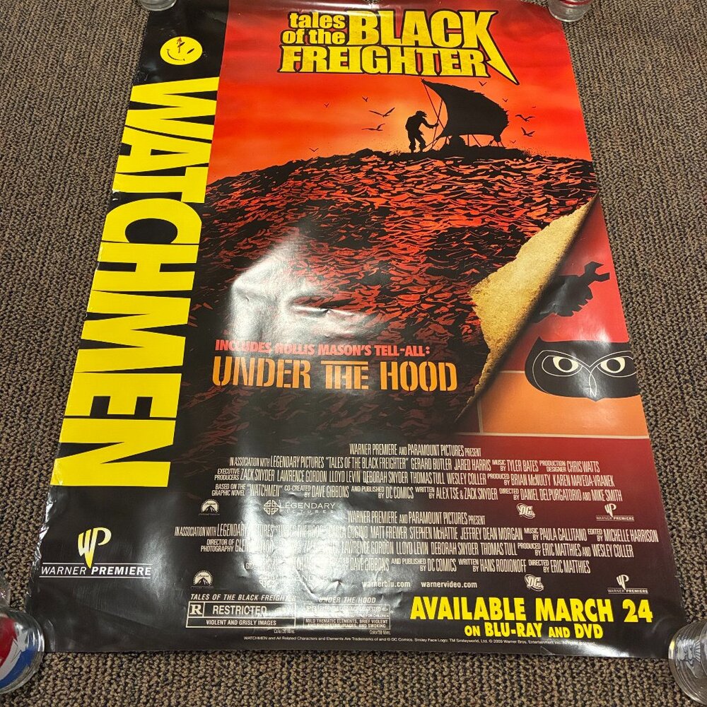 Vintage Watchmen Tales Black Freighter Large Poster Original Movie Poster Used